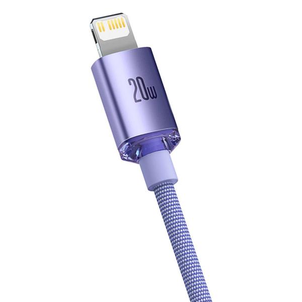 Baseus CAJY000205 Crystal Shine Series Dátový Kábel USB-C - Lightning 20W 1, 2m Purple 