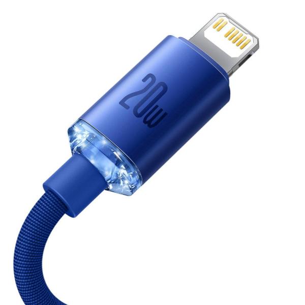 Baseus CAJY000203 Crystal Shine Series Dátový Kábel USB-C - Lightning 20W 1, 2m Blue 