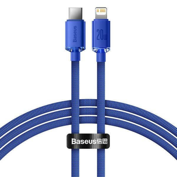 Baseus CAJY000203 Crystal Shine Series Dátový Kábel USB-C - Lightning 20W 1, 2m Blue
