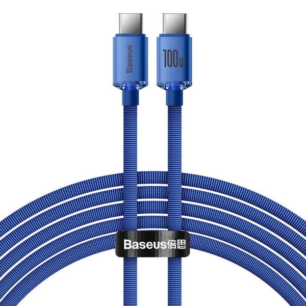 Baseus CAJY000703 Crystal Shine Series Dátový Kábel USB-C - USB-C 100W 2m Blue
