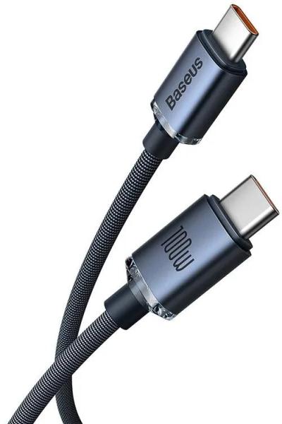 Baseus CAJY000601 Crystal Shine Series Datový Kabel USB-C - USB-C 100W 1, 2m Black 