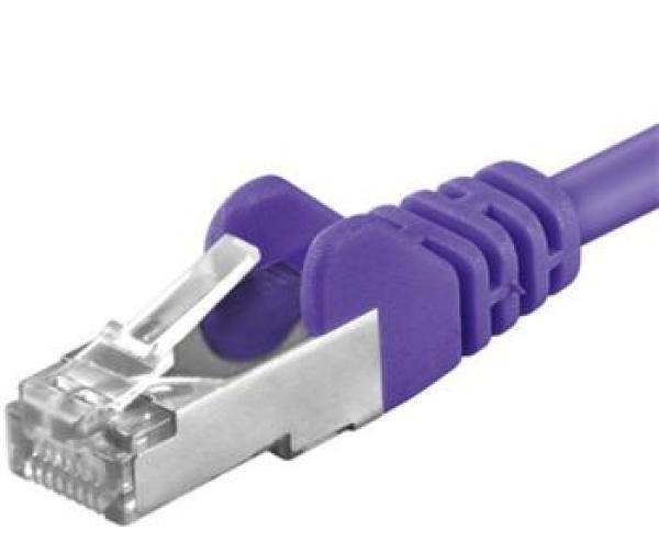 Premiumcord Patch kábel CAT6a S-FTP, RJ45-RJ45, AWG 26/ 7 0, 5 m, fialová