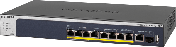 NETGEAR 8-Port PoE+ Multi-Gigabit Smart Managed Pre Switch with 10G Copper/ Fiber Uplinks, MS510TXPP
