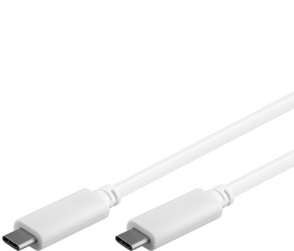 PremiumCord USB-C/ male - USB-C/ male, bílý, 1m