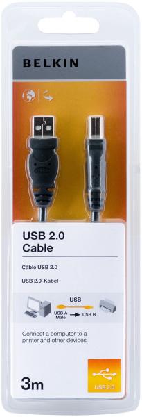 BELKIN USB 2.0 kábel A-B, rad štandard, 3.0 m