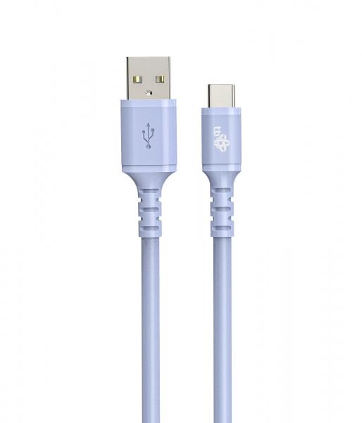 TB kábel USB-A - USB-C fialový 1m
