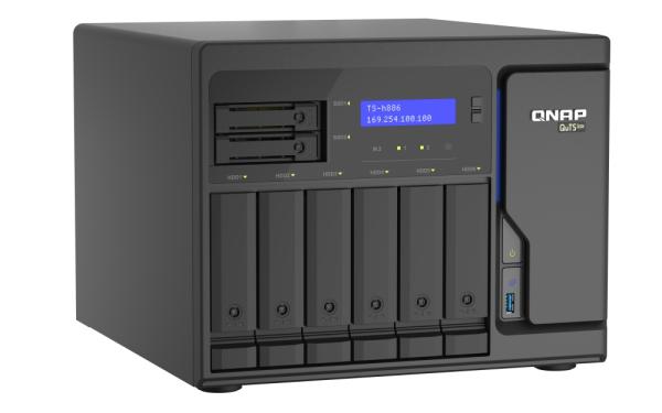 QNAP TS-h886-D1602-8G (4C/ Xeon D-1622/ 3, 2GHz/ 16GBRAM/ 6x3, 5"SATA/ 2x2, 5"SATA/ 2xM.2/ 4x2, 5GbE/ 3xUSB3.2/ 2xPCIe) 