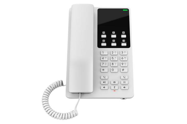 Grandstream GHP620,  hotelový VoIP telefon,  2 linky,  2 SIP účty,  PoE,  1x RJ45,  HD Audio,  3 cestná konference,  Bílý 