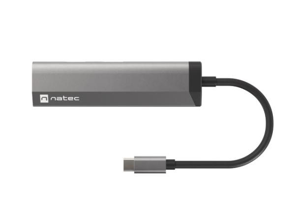 Natec multiport adaptér FOWLER SLIM HUB 4v1, 2X USB 3.0 HUB, HDMI 4K, USB-C PD 