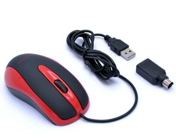AMEI AM-M801/ Kancelářská/ Optická/ Drátová USB/ Černá-červená