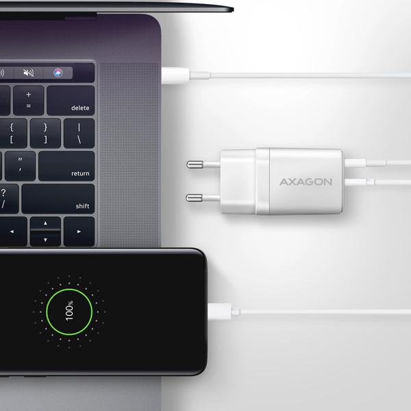 AXAGON ACU-PQ30W Síl nabíjačka do siete 30W, 2x port (USB-A + USB-C), PD3.0/ PPS/ QC4+/ SFC/ AFC/ Apple 