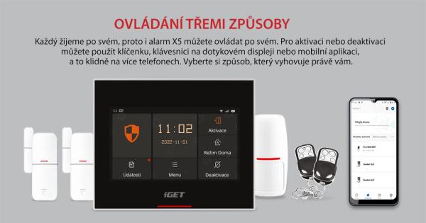 iGET HOME X5 - Inteligentný Wi-Fi/ GSM alarm, v aplikácii aj ovládanie IP kamier a zásuviek, Android, iOS 