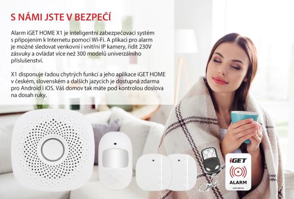 iGET HOME X1 - Inteligentný Wi-Fi alarm, v aplikácii aj ovládanie IP kamier a zásuviek, Android, iOS 