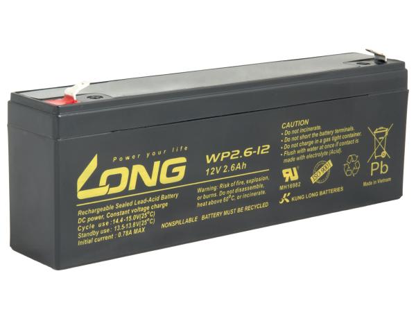LONG baterie 12V 2, 6Ah F1 (WP2.6-12)