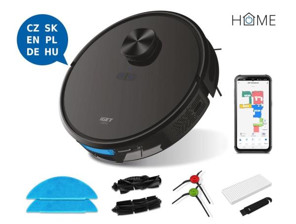 iGET HOME Hurricane G3 - robotický vysávač aj mop, Lidar, kompatibilný s košom GS1, Android, iOS