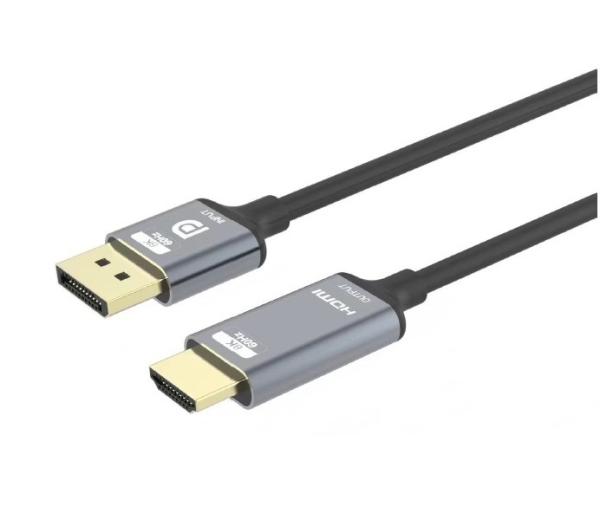 PremiumCord DisplayPort 1.4 na HDMI2.1 kábel pre rozlíšenie 8K @ 60Hz, 4K @ 144Hz, 2m