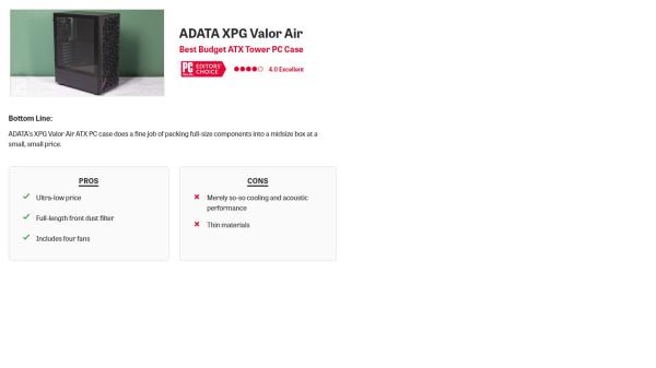Adata XPG VALOR AIR/ Midi Tower/ Transpar./ Čierna 