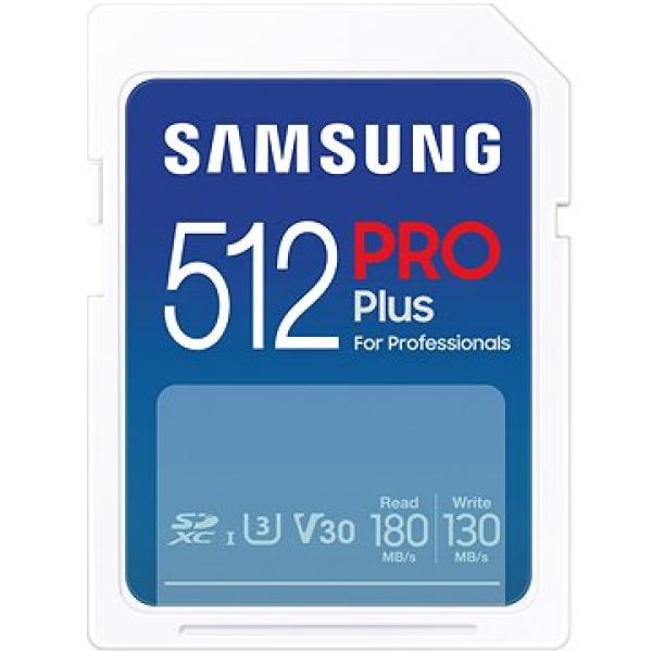 Samsung/ SDXC/ 512GB/ 180MBps/ USB 3.0/ USB-A/ Class 10/ + Adaptér/ Modrá