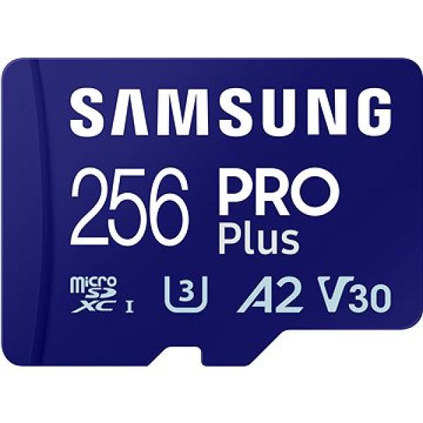 Samsung/ micro SDXC/ 256GB/ USB 3.0/ USB-A/ Class 10/ + Adaptér/ Modrá