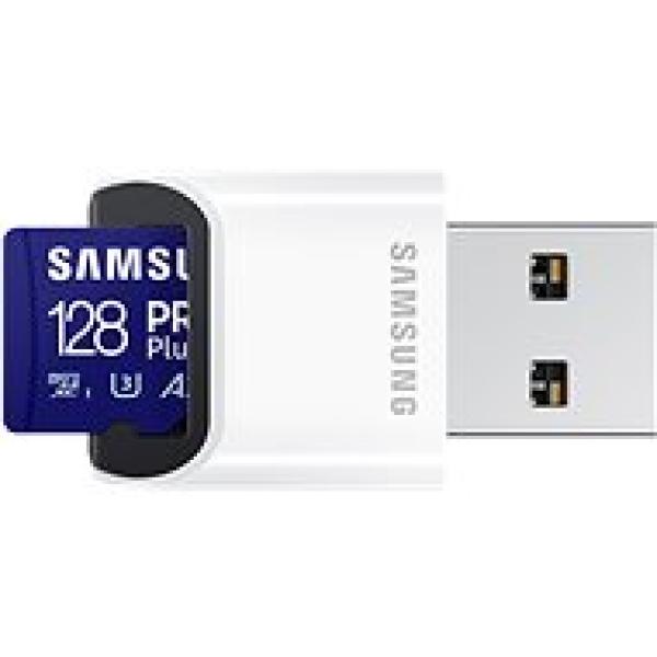 Samsung/ micro SDXC/ 128GB/ 180MBps/ USB 3.0/ USB-A/ Class 10/ + Adaptér/ Modrá 
