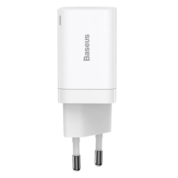 Baseus CCSUPP-E02 Super Si Quick Nabíjačka USB + USB-C 30W White 
