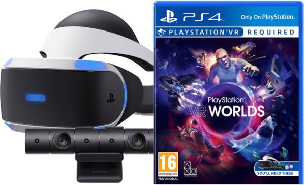 PS4 - PSVR headset Mk4+Kamera+VR Worlds(voucher)
