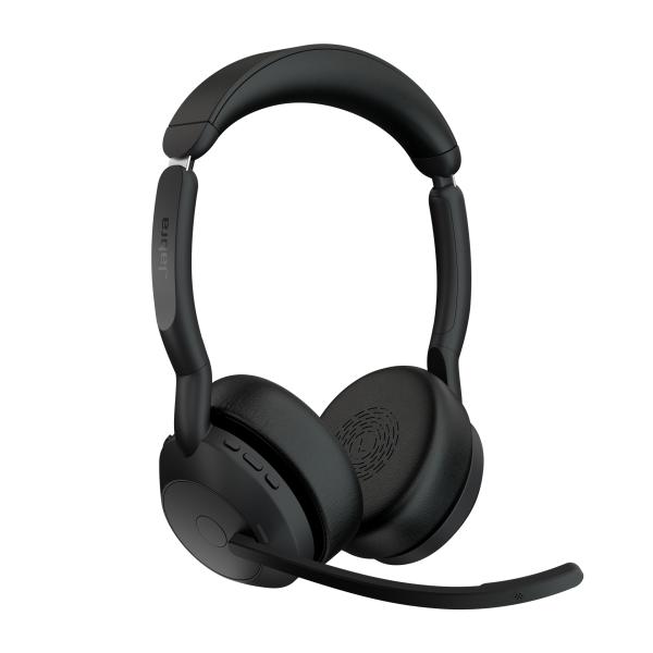 Jabra Evolve2 55/ Stereo/ ANC/ USB-C/ BT-USB/ Bezdrať/ Stand/ Čierna 