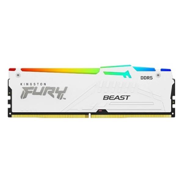 Kingston FURY Beast White/ DDR5/ 16GB/ 5200MHz/ CL40/ 1x16GB/ RGB/ White