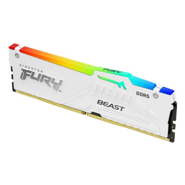 Kingston FURY Beast White/ DDR5/ 32GB/ 5200MHz/ CL40/ 1x32GB/ RGB/ White 