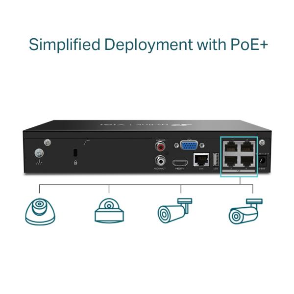 VIGI NVR1004H-4P 4 Channel POE Network Video Recorder 