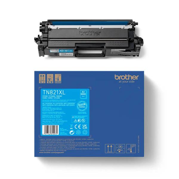 Brother TN-TN821XLC, toner cyan, 9 000 str. 