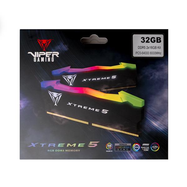 Patriot Viper Xtreme 5/ DDR5/ 32GB/ 7800MHz/ CL38/ 2x16GB/ RGB/ Black 