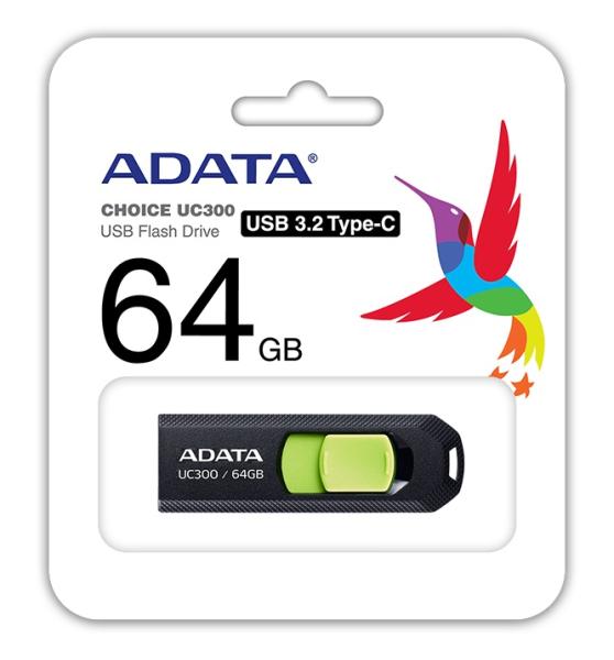 ADATA UC300/ 64GB/ USB 3.2/ USB-C/ Černá