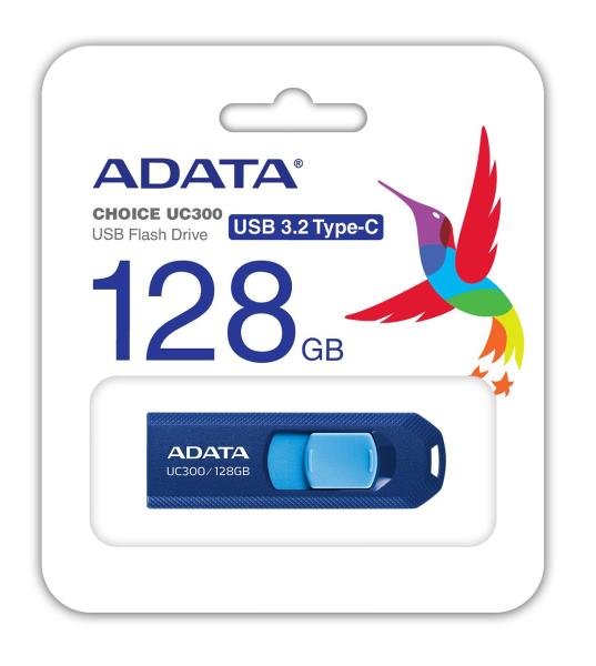 ADATA UC300/ 128GB/ USB 3.2/ USB-C/ Modrá 