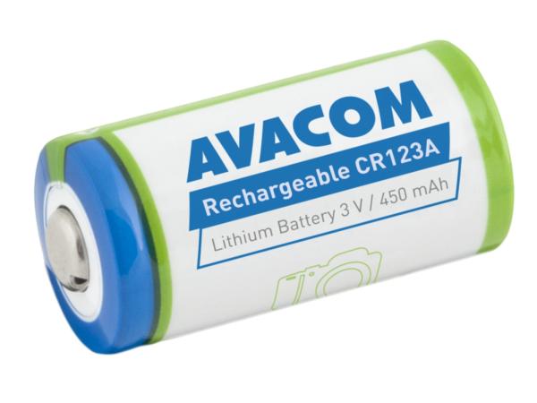 Nabíjacia fotobatéria Avacom CR123A 3V 450mAh 1.4Wh 