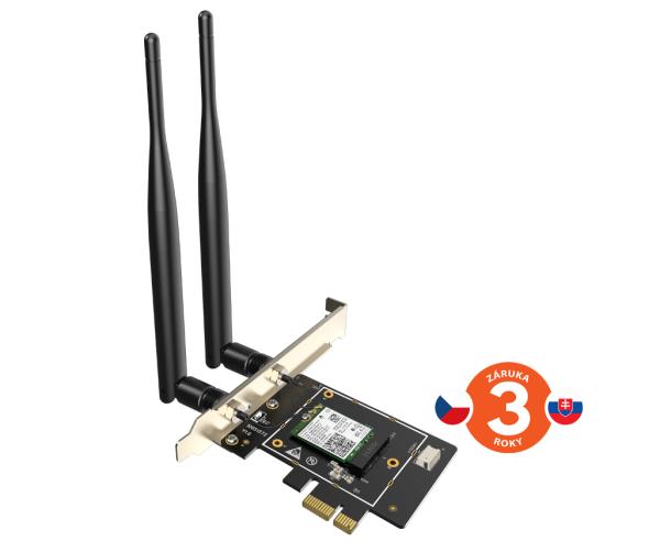 Tenda E33 Wireless AX PCI Express Adapter AX5400, WiFi6E, Bluetooth 5.2, WPA3, 2x 5dBi, Win10/ 11
