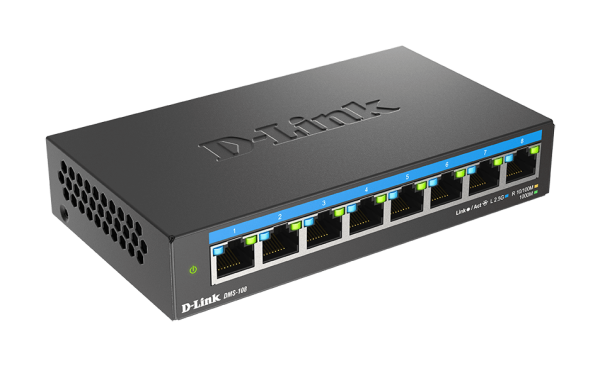 D-Link DMS-108/ E 8-port 2.5G Multi-Gigabit QoS IGMP Snooping Switch