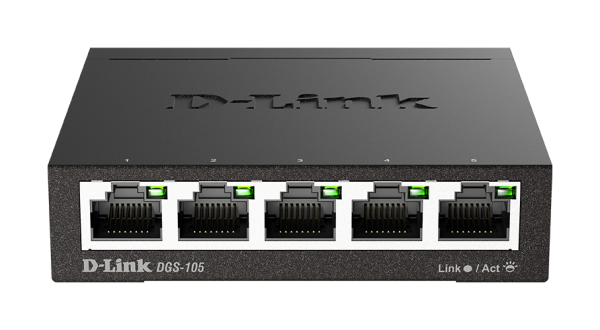 D-Link DGS-105 kovový 5-port 10/ 100/ 1000 Switch