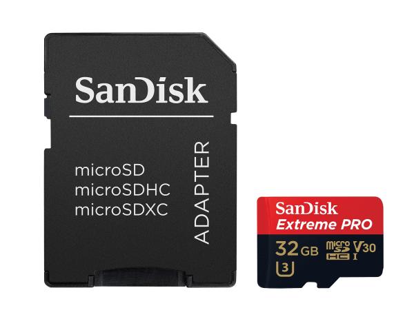 SanDisk Extreme PRO/ micro SDHC/ 32GB/ 100MBps/ UHS-I U3 / Class 10/ + Adaptér