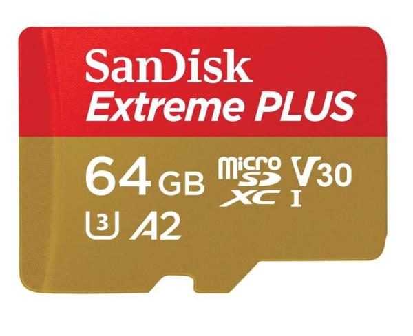 SanDisk Extreme PLUS/ micro SDXC/ 64GB/ 200MBps/ UHS-I U3/ Class 10/ + Adaptér