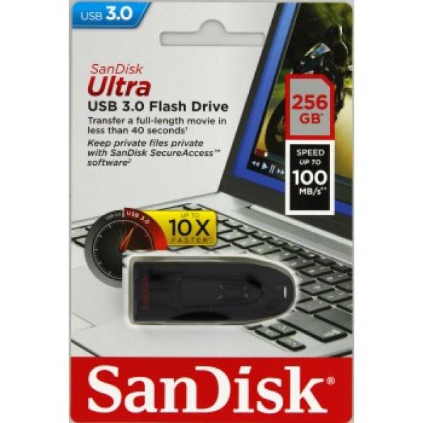 SanDisk Ultra/ 256GB/ USB 3.0/ USB-A/ Čierna 