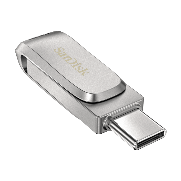 SanDisk Ultra Dual Drive Luxe/ 64GB/ 150MBps/ USB 3.1/ USB-A + USB-C/ Stříbrná