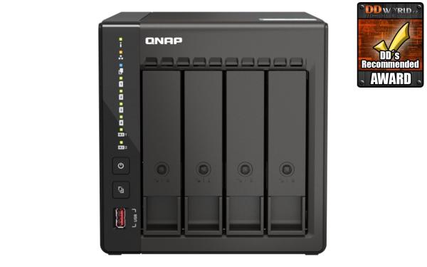 QNAP TS-453E-8G (4core 2, 6GHz, 8GB RAM, 4x SATA, 2x M.2 NVMe slot, 2x HDMI 4K, 2x 2, 5GbE, 4x USB)