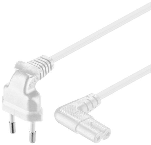 PremiumCord Kábel sieťový 230V k magnetofónu so zahnutými konektormi 3m biely