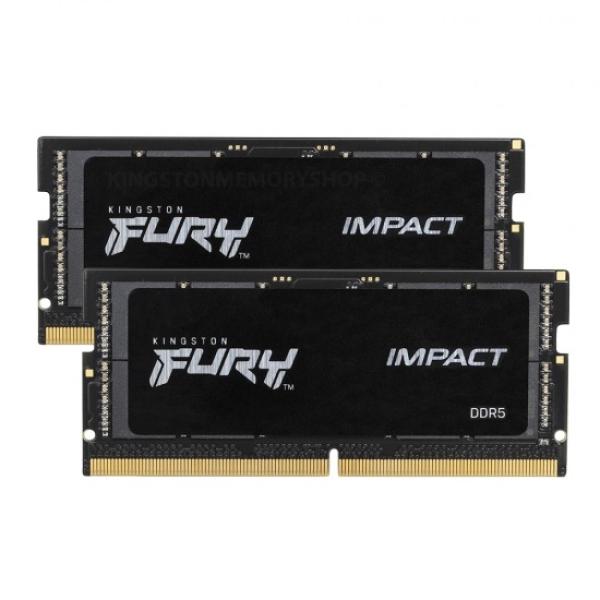 Kingston FURY Impact/ SO-DIMM DDR5/ 32GB/ 6000MHz/ CL38/ 2x16GB/ Black