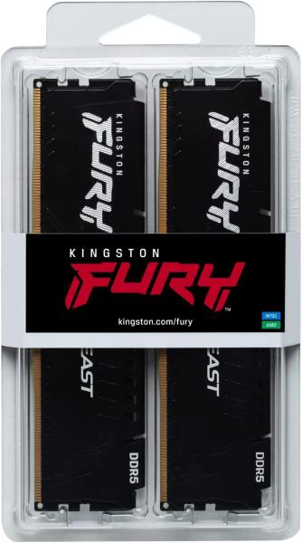 Kingston FURY Beast/ DDR5/ 128GB/ 5200MHz/ CL40/ 4x32GB/ Black 