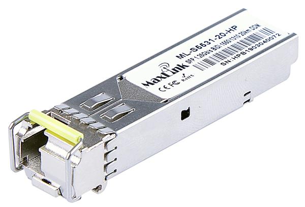 MaxLink 1.25G SFP modul HP, WDM(BiDi), SM, Tx 1550/ Rx1310nm, 20km, 1x LC, DDM, HP kompatibilný