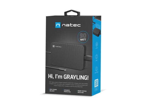Nabíjačka Natec GRAYLING 90W USB-C pre notebooky, tablety, smartfóny 