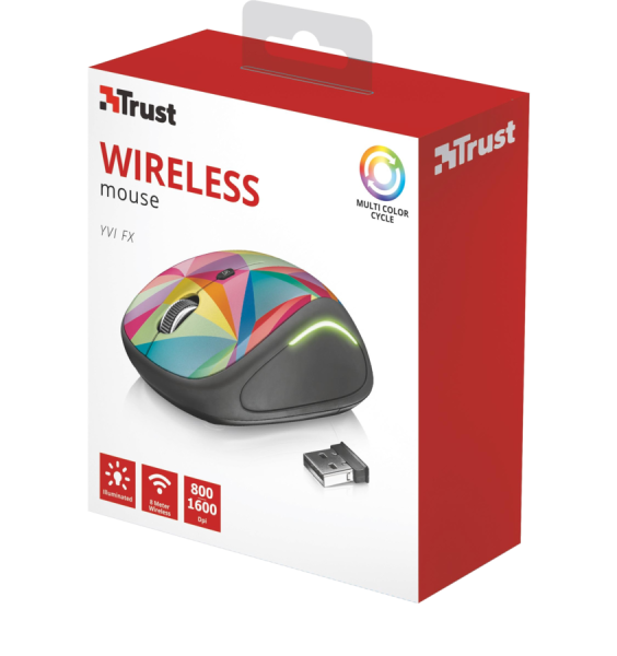 TRUST Yvi Wireless Mouse USB,  geometria 