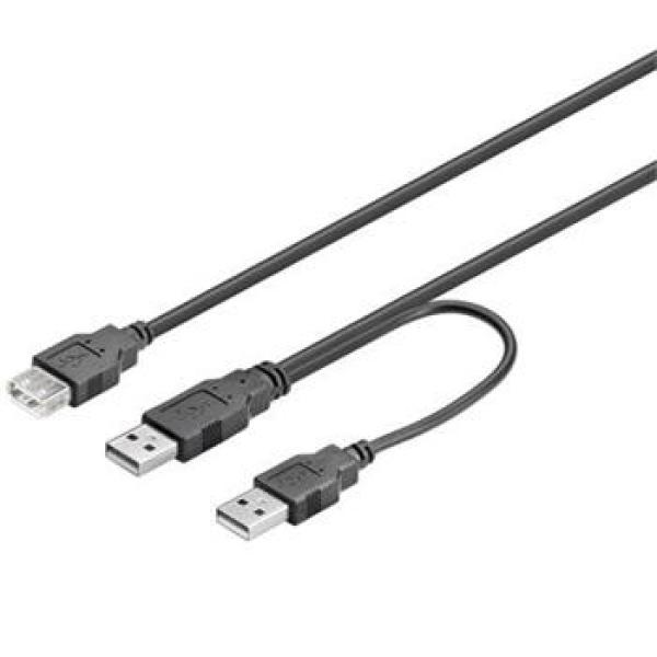 PremiumCord USB 2.0 napájací Y kábel A/ M+A/ M-A/ F